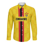 Custom Africa Football Zimbabwe Long Sleeve Button Shirt The Warriors with Zimbabwe Bird - African Pride