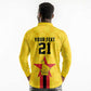 Custom Africa Football Zimbabwe Long Sleeve Polo Shirt The Warriors with Zimbabwe Bird - African Pride