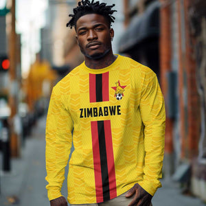 Custom Africa Football Zimbabwe Long Sleeve Shirt The Warriors with Zimbabwe Bird - African Pride