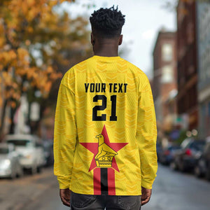 Custom Africa Football Zimbabwe Long Sleeve Shirt The Warriors with Zimbabwe Bird - African Pride
