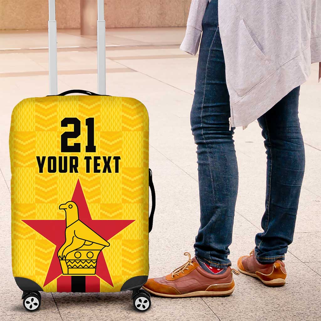 Custom Africa Football Zimbabwe Luggage Cover The Warriors with Zimbabwe Bird - African Pride