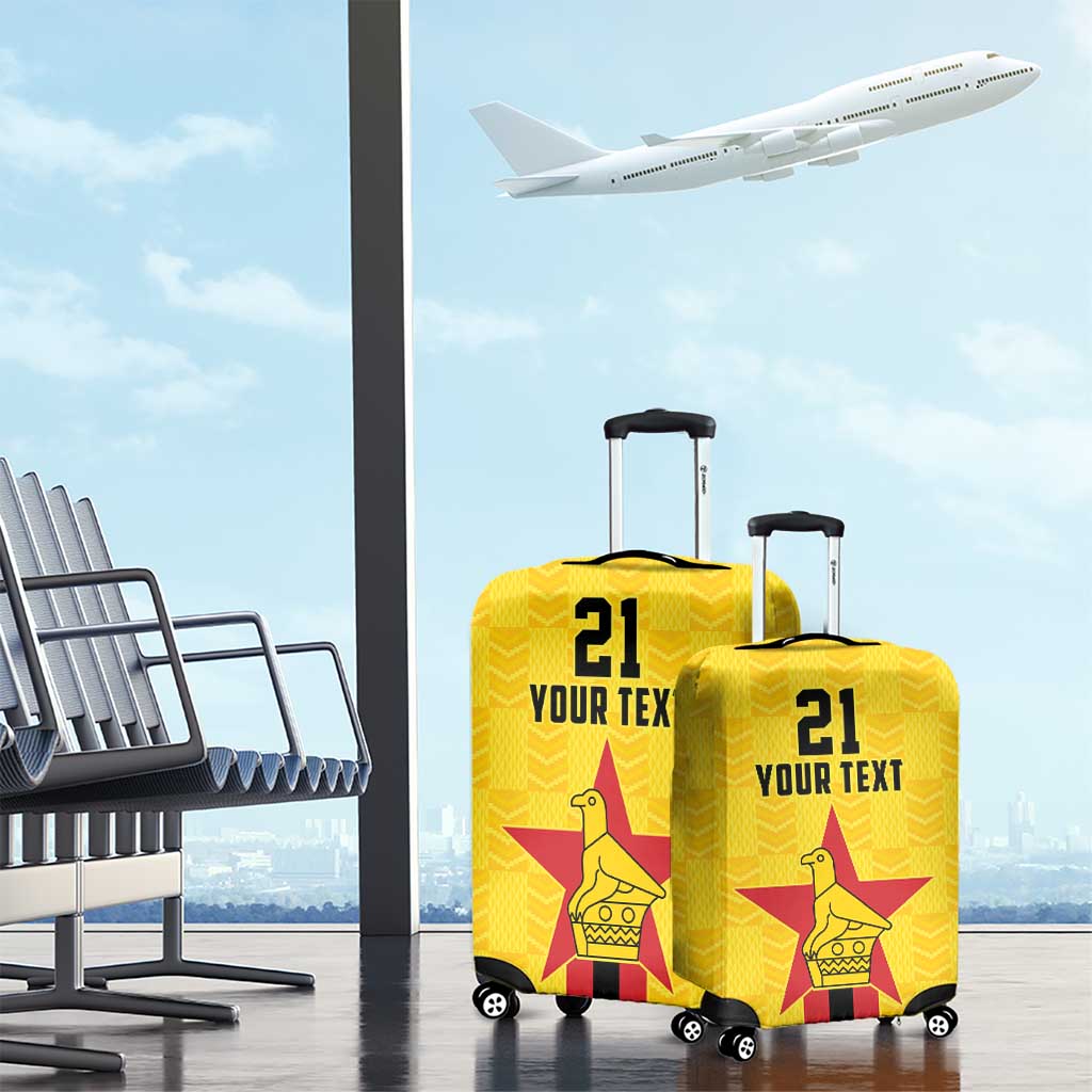 Custom Africa Football Zimbabwe Luggage Cover The Warriors with Zimbabwe Bird - African Pride