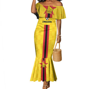 Custom Africa Football Zimbabwe Mermaid Dress The Warriors with Zimbabwe Bird - African Pride