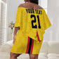 Custom Africa Football Zimbabwe Off Shoulder Short Dress The Warriors with Zimbabwe Bird - African Pride