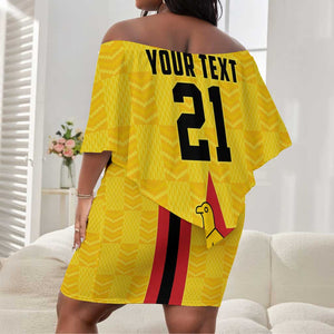 Custom Africa Football Zimbabwe Off Shoulder Short Dress The Warriors with Zimbabwe Bird - African Pride