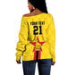 Custom Africa Football Zimbabwe Off Shoulder Sweater The Warriors with Zimbabwe Bird - African Pride