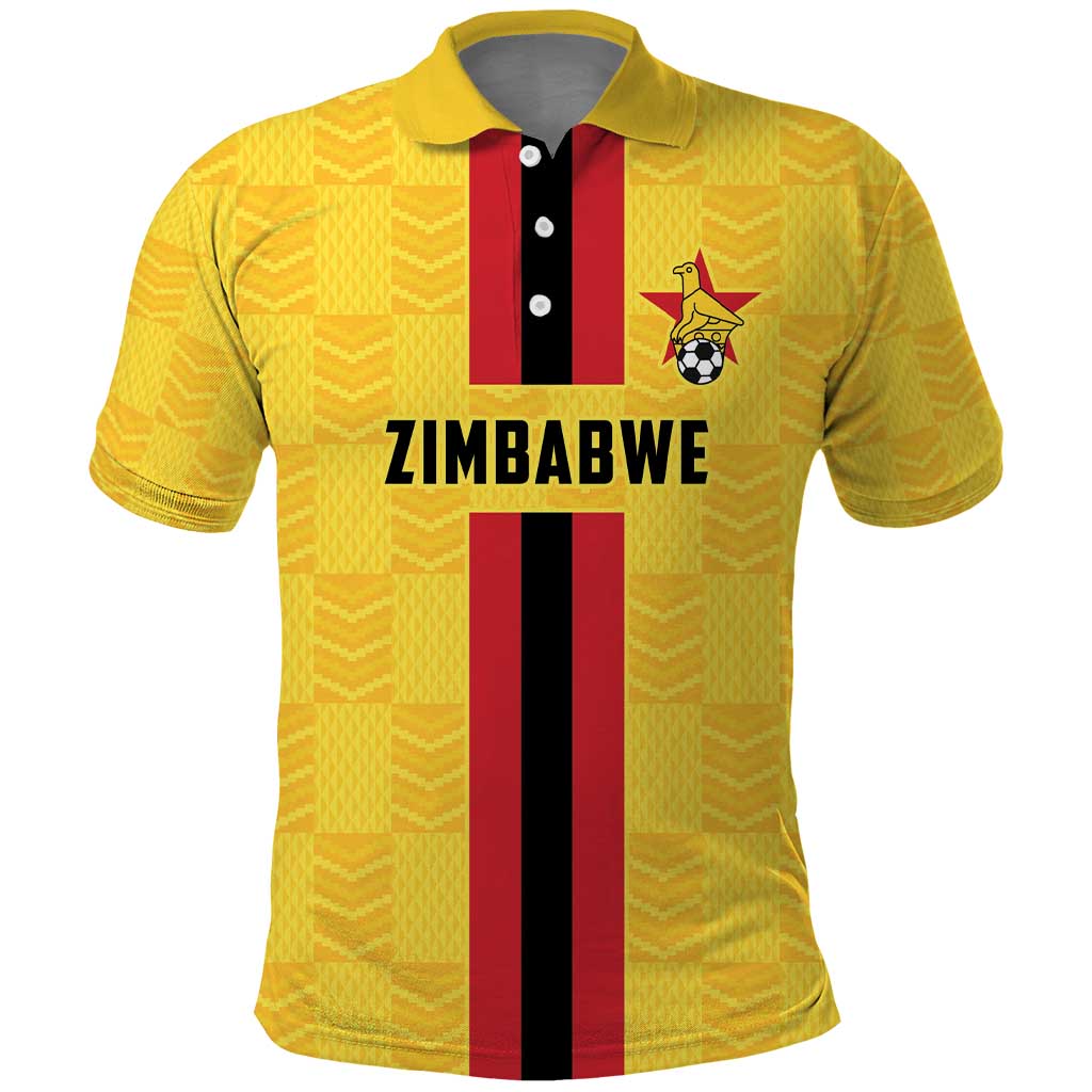 Custom Africa Football Zimbabwe Polo Shirt The Warriors with Zimbabwe Bird - African Pride