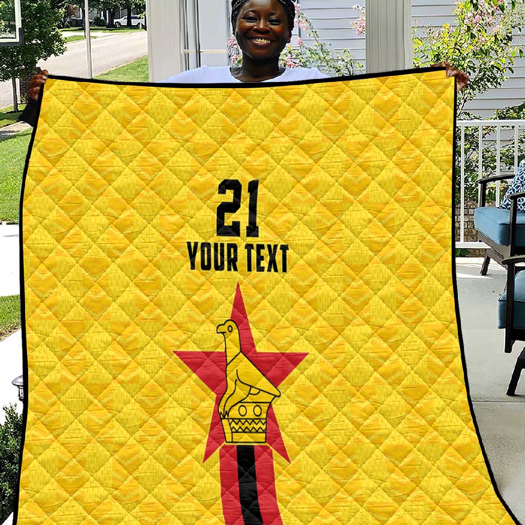 Custom Africa Football Zimbabwe Quilt The Warriors with Zimbabwe Bird - African Pride