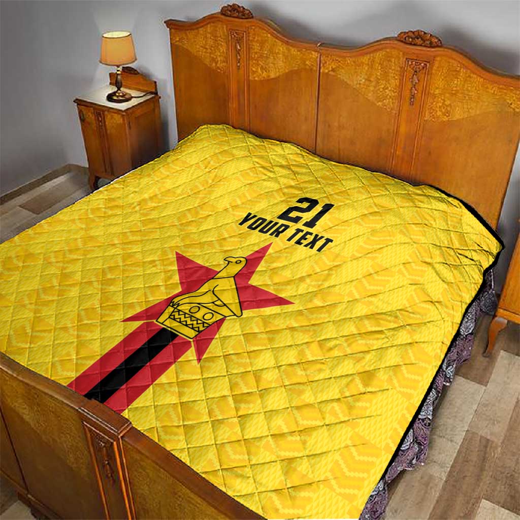 Custom Africa Football Zimbabwe Quilt The Warriors with Zimbabwe Bird - African Pride