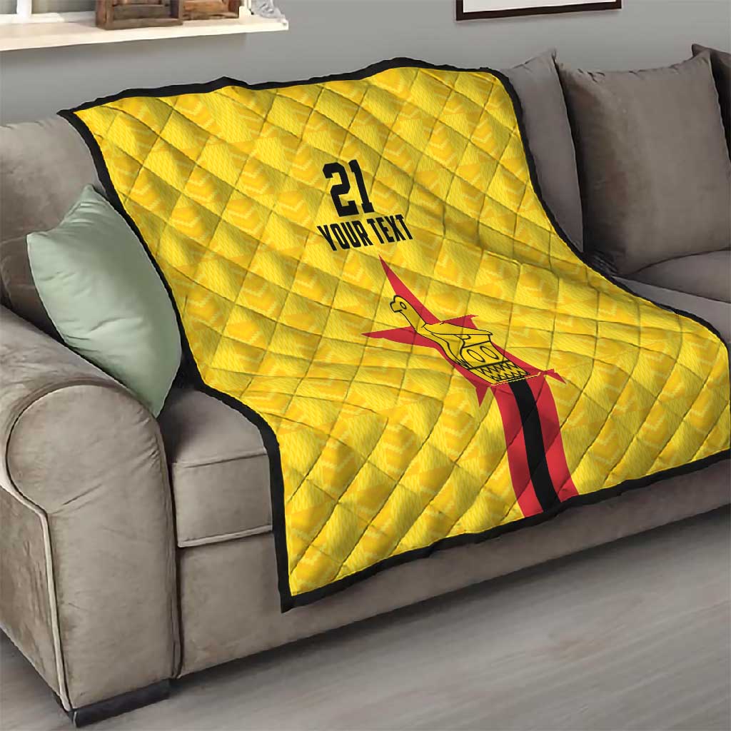 Custom Africa Football Zimbabwe Quilt The Warriors with Zimbabwe Bird - African Pride