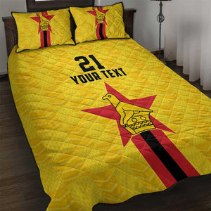 Custom Africa Football Zimbabwe Quilt Bed Set The Warriors with Zimbabwe Bird - African Pride