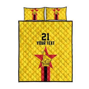 Custom Africa Football Zimbabwe Quilt Bed Set The Warriors with Zimbabwe Bird - African Pride