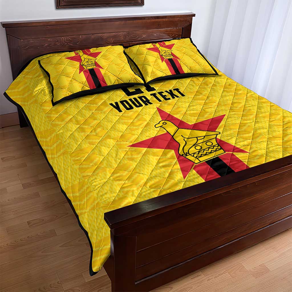 Custom Africa Football Zimbabwe Quilt Bed Set The Warriors with Zimbabwe Bird - African Pride