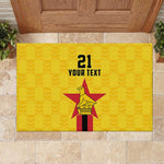 Custom Africa Football Zimbabwe Rubber Doormat The Warriors with Zimbabwe Bird - African Pride
