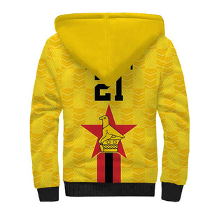 Custom Africa Football Zimbabwe Sherpa Hoodie The Warriors with Zimbabwe Bird - African Pride
