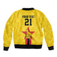 Custom Africa Football Zimbabwe Sleeve Zip Bomber Jacket The Warriors with Zimbabwe Bird - African Pride