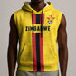 Custom Africa Football Zimbabwe Sleeveless Hoodie The Warriors with Zimbabwe Bird - African Pride