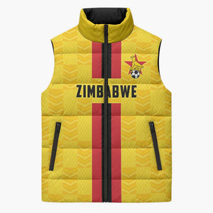 Custom Africa Football Zimbabwe Sleeveless Puffer Jacket The Warriors Zimbabwe Bird