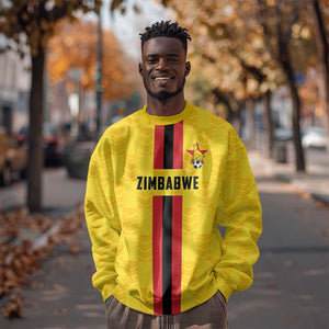 Custom Africa Football Zimbabwe Sweatshirt The Warriors with Zimbabwe Bird - African Pride