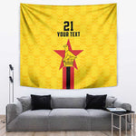 Custom Africa Football Zimbabwe Tapestry The Warriors with Zimbabwe Bird - African Pride