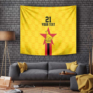 Custom Africa Football Zimbabwe Tapestry The Warriors with Zimbabwe Bird - African Pride