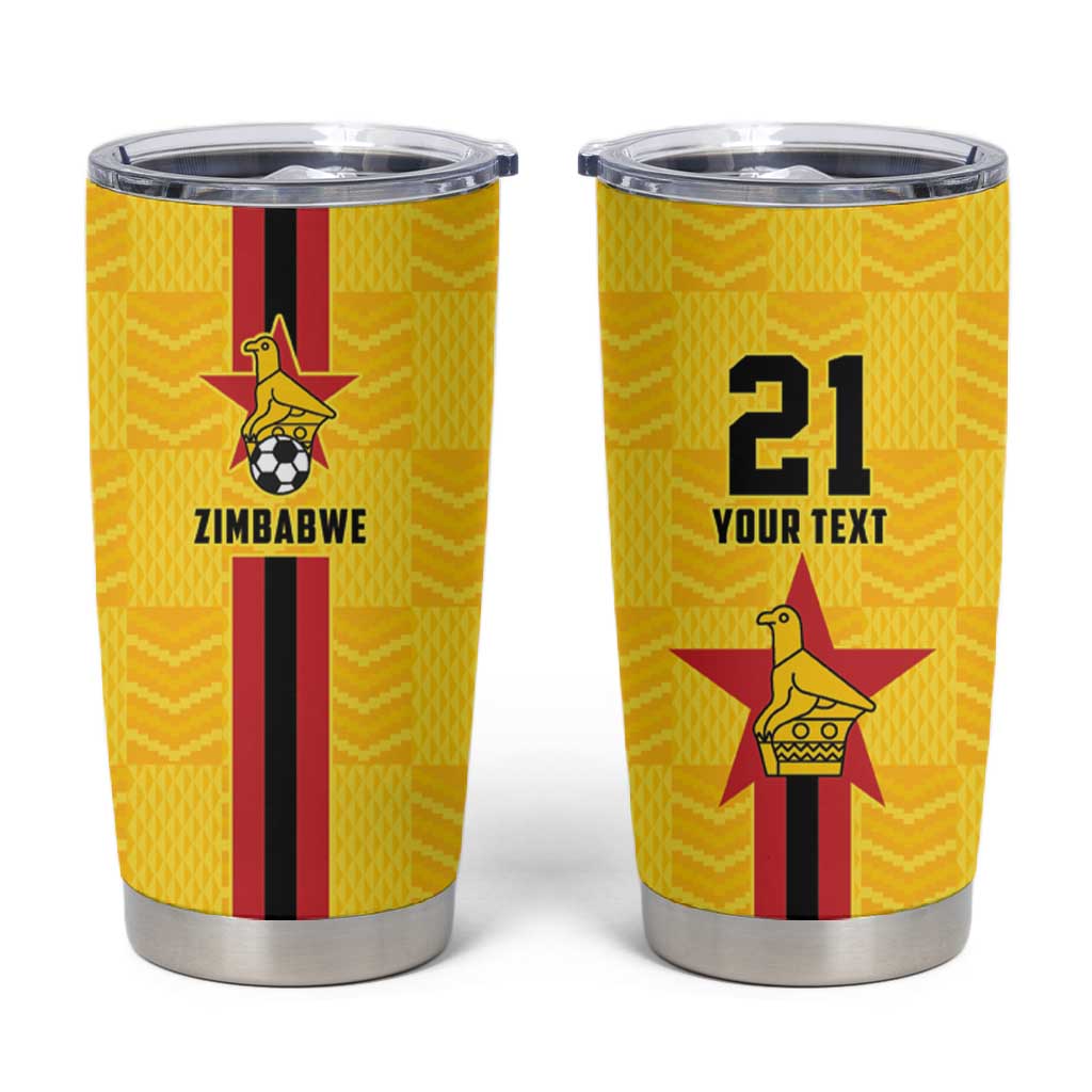 Custom Africa Football Zimbabwe Tumbler Cup The Warriors with Zimbabwe Bird - African Pride