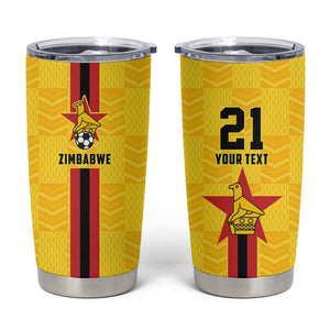 Custom Africa Football Zimbabwe Tumbler Cup The Warriors with Zimbabwe Bird - African Pride