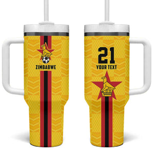 Custom Africa Football Zimbabwe Tumbler With Handle The Warriors with Zimbabwe Bird - African Pride