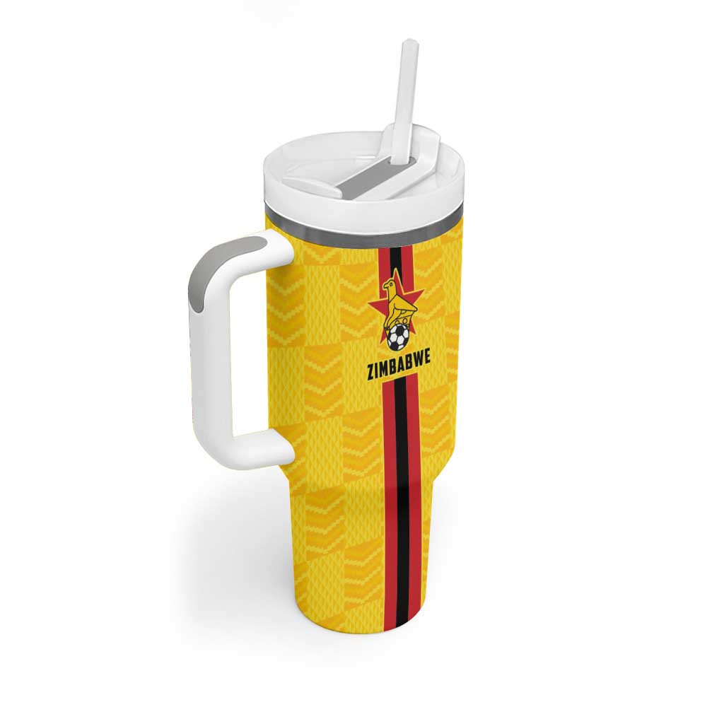 Custom Africa Football Zimbabwe Tumbler With Handle The Warriors with Zimbabwe Bird - African Pride