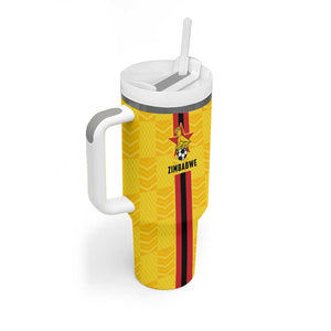 Custom Africa Football Zimbabwe Tumbler With Handle The Warriors with Zimbabwe Bird - African Pride