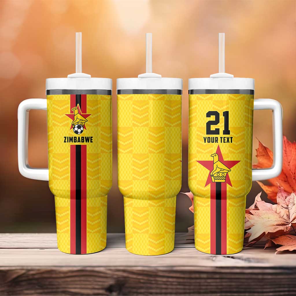 Custom Africa Football Zimbabwe Tumbler With Handle The Warriors with Zimbabwe Bird - African Pride