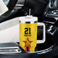 Custom Africa Football Zimbabwe Tumbler With Handle The Warriors with Zimbabwe Bird - African Pride