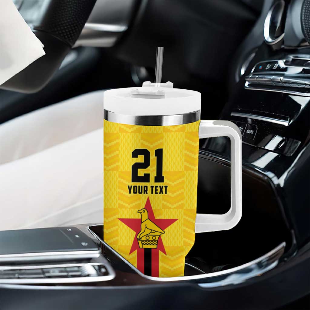 Custom Africa Football Zimbabwe Tumbler With Handle The Warriors with Zimbabwe Bird - African Pride