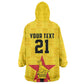 Custom Africa Football Zimbabwe Wearable Blanket Hoodie The Warriors with Zimbabwe Bird - African Pride