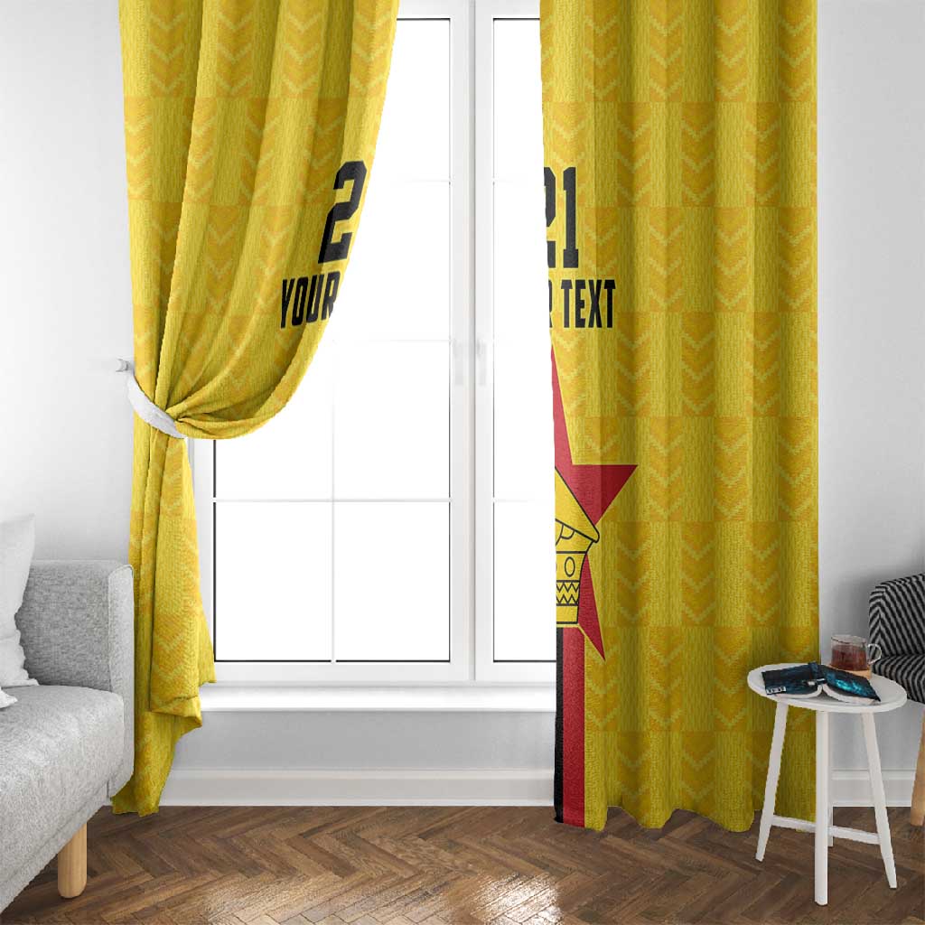 Custom Africa Football Zimbabwe Window Curtain The Warriors with Zimbabwe Bird - African Pride