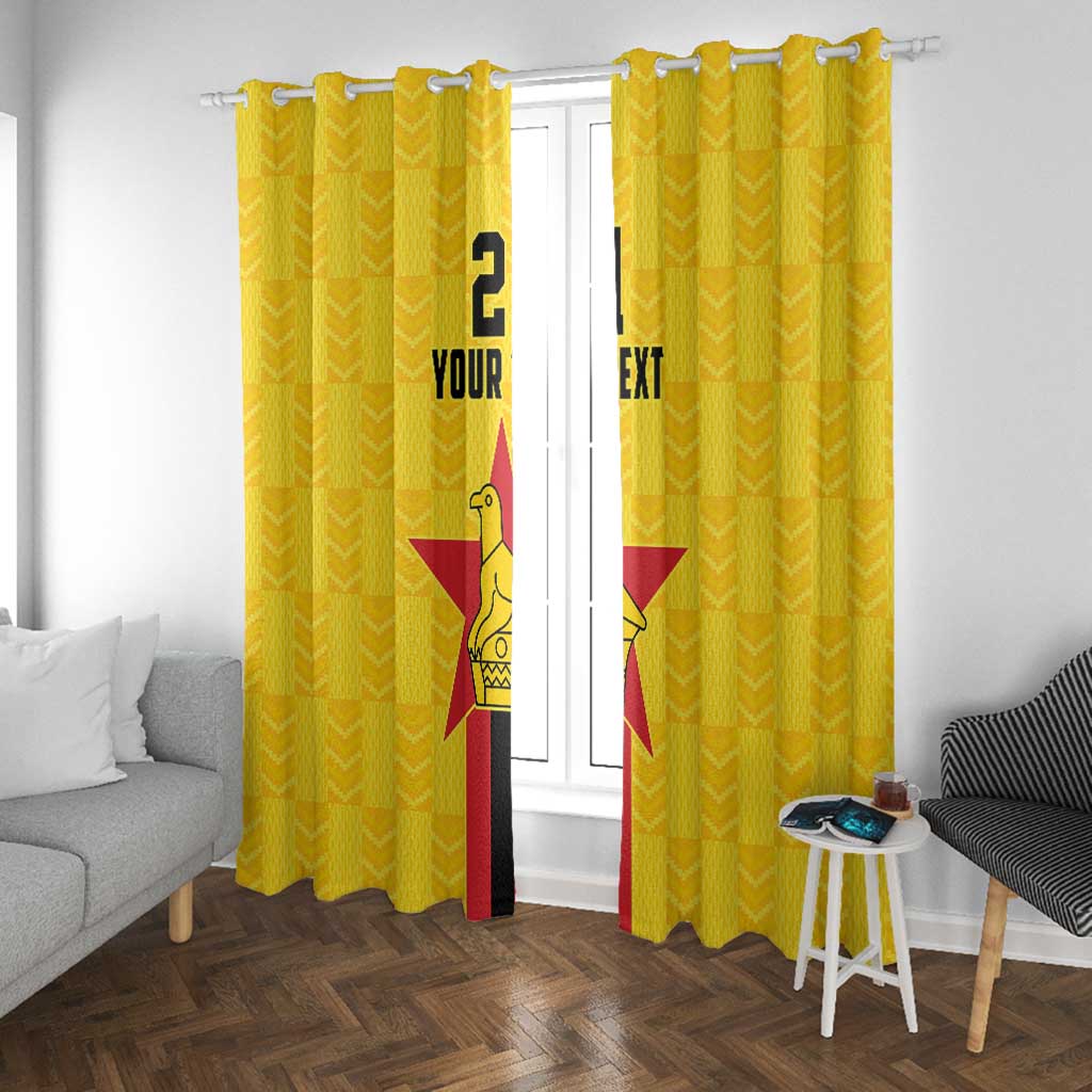 Custom Africa Football Zimbabwe Window Curtain The Warriors with Zimbabwe Bird - African Pride