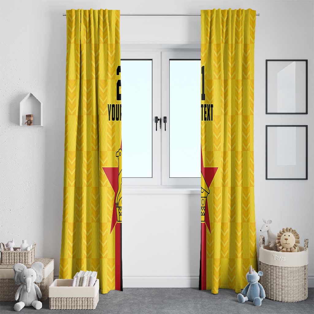 Custom Africa Football Zimbabwe Window Curtain The Warriors with Zimbabwe Bird - African Pride