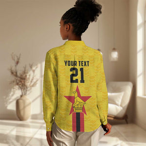 Custom Africa Football Zimbabwe Women Casual Shirt The Warriors with Zimbabwe Bird - African Pride