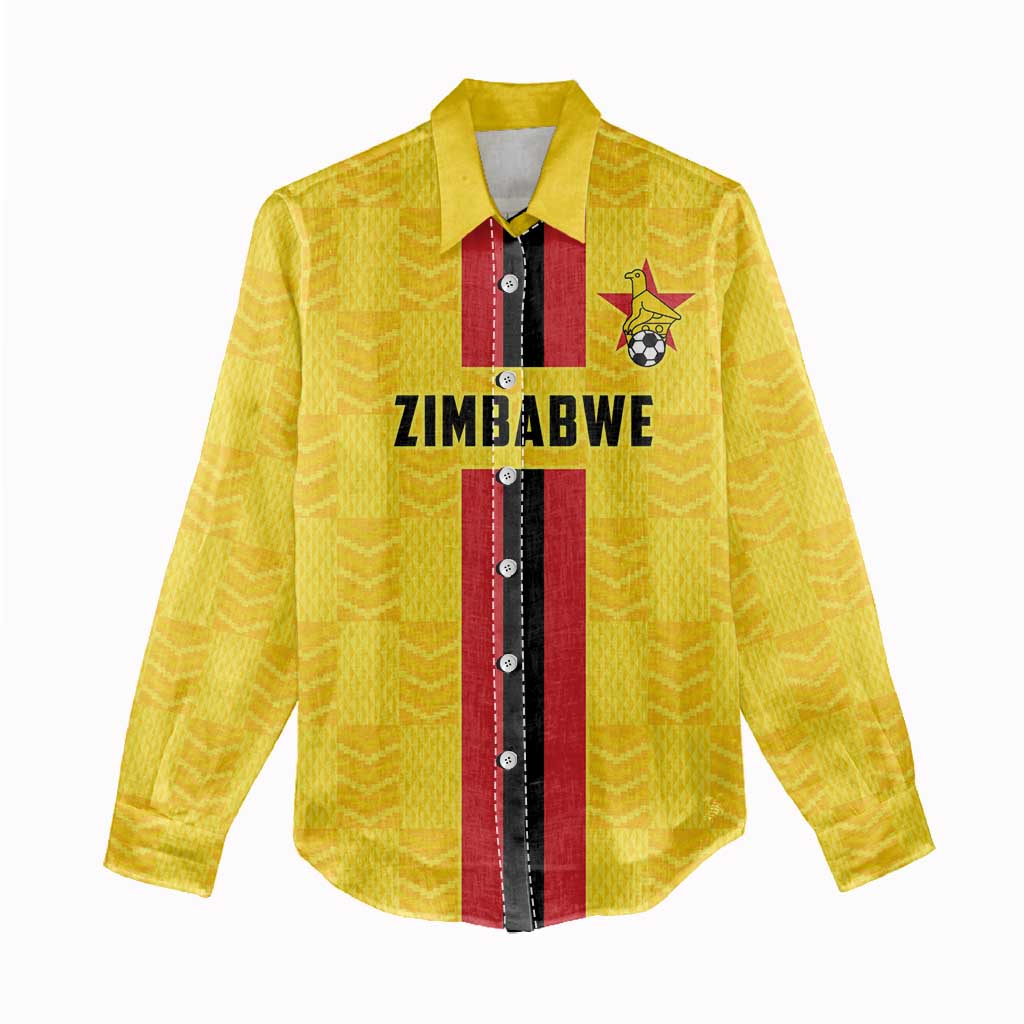 Custom Africa Football Zimbabwe Women Casual Shirt The Warriors with Zimbabwe Bird - African Pride