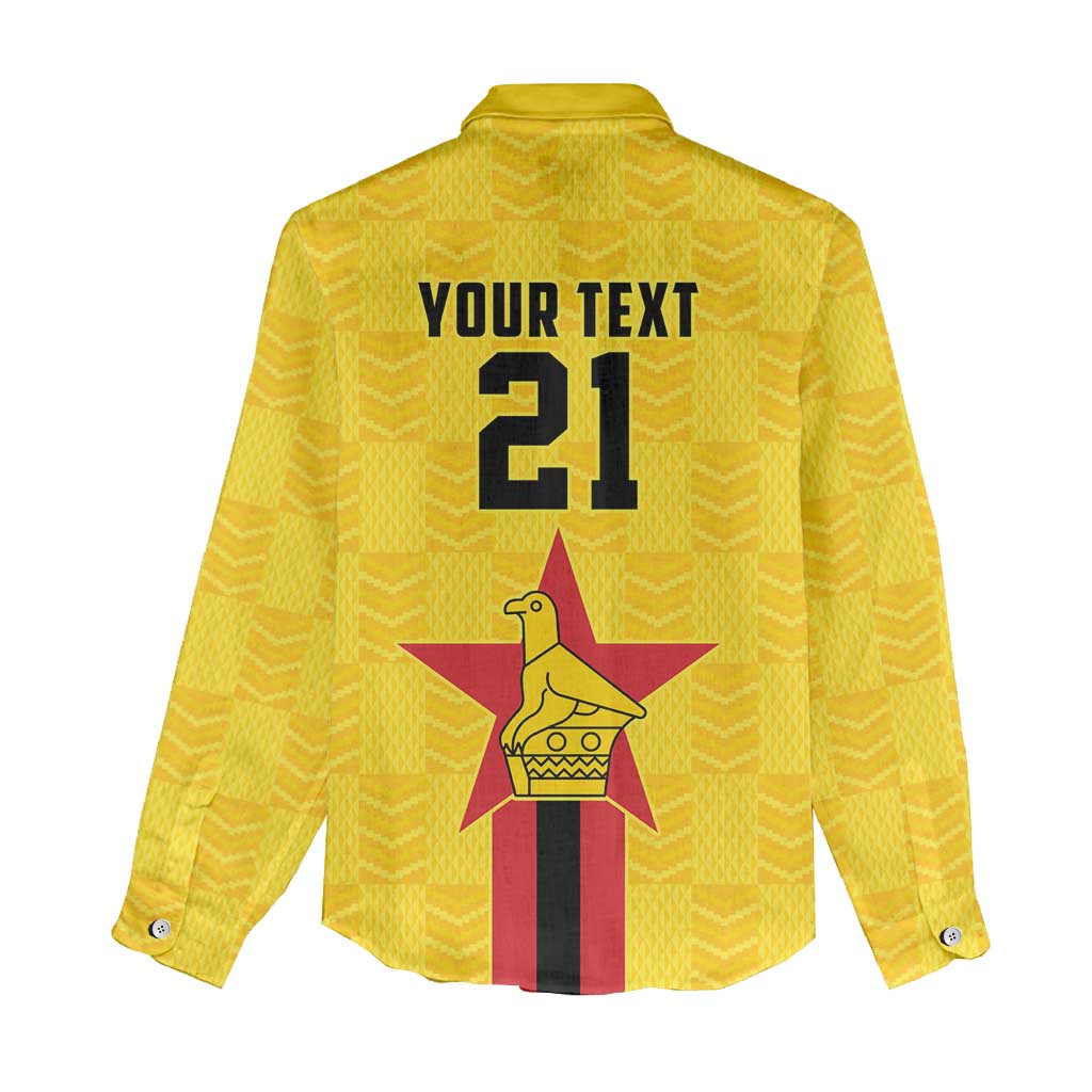 Custom Africa Football Zimbabwe Women Casual Shirt The Warriors with Zimbabwe Bird - African Pride