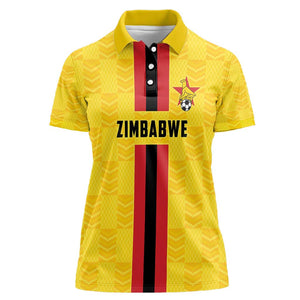 Custom Africa Football Zimbabwe Women Polo Shirt The Warriors with Zimbabwe Bird - African Pride