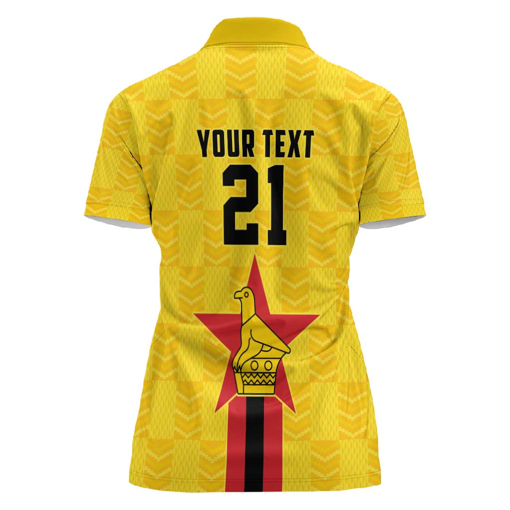 Custom Africa Football Zimbabwe Women Polo Shirt The Warriors with Zimbabwe Bird - African Pride