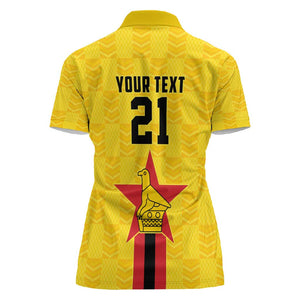 Custom Africa Football Zimbabwe Women Polo Shirt The Warriors with Zimbabwe Bird - African Pride