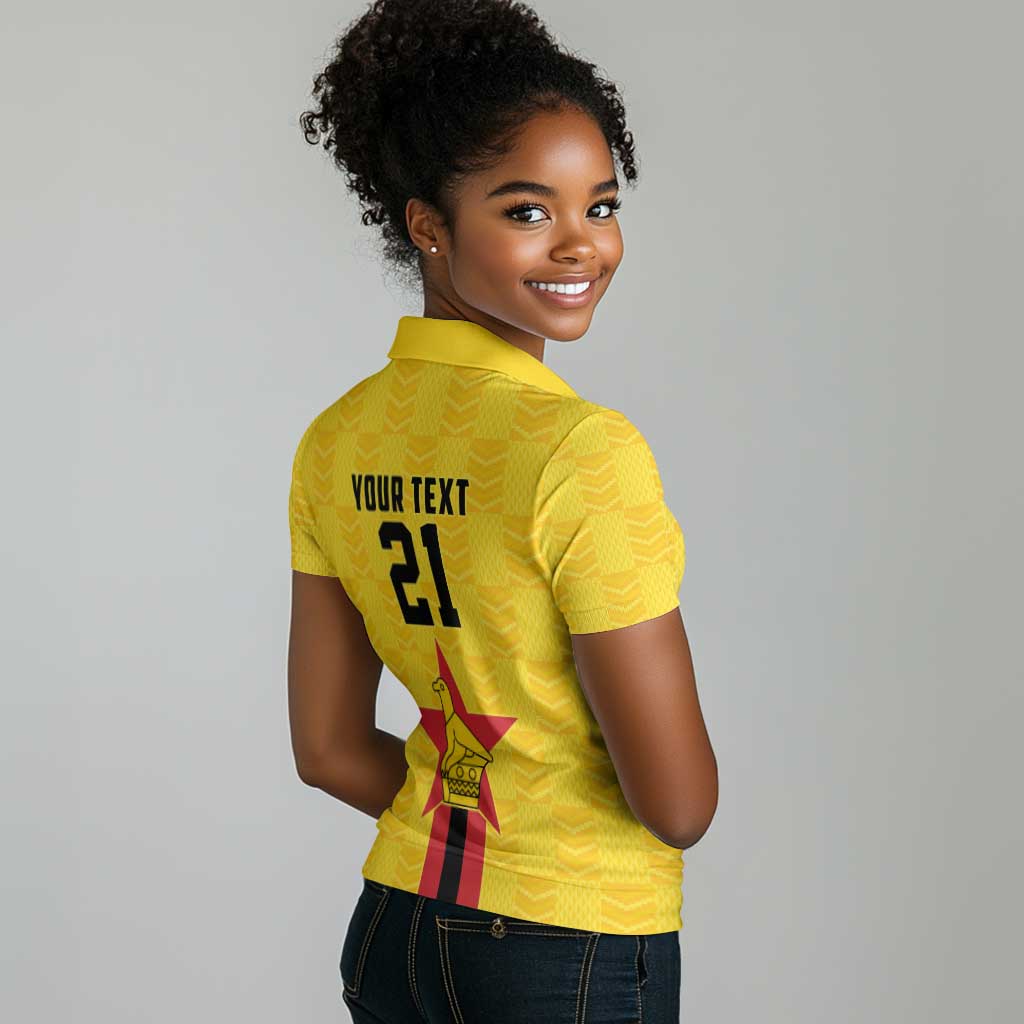 Custom Africa Football Zimbabwe Women Polo Shirt The Warriors with Zimbabwe Bird - African Pride