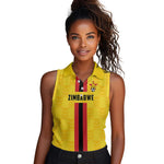 Custom Africa Football Zimbabwe Women Sleeveless Polo Shirt The Warriors with Zimbabwe Bird - African Pride