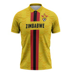 Custom Africa Football Zimbabwe Zipper Polo Shirt The Warriors Zimbabwe Bird