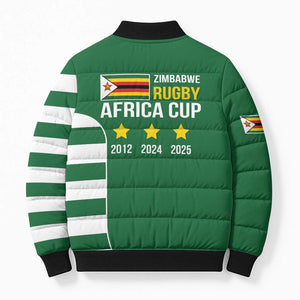 Zimbabwe Rugby History Champion Bomber Puffer Jacket One For The History Sables