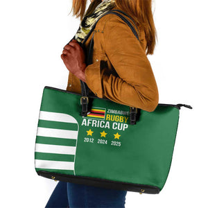 Zimbabwe Rugby History Champion Leather Tote Bag One For The History Sables - African Pride