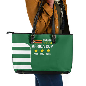 Zimbabwe Rugby History Champion Leather Tote Bag One For The History Sables - African Pride