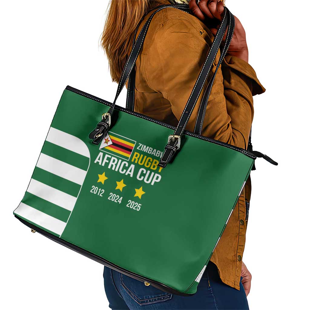 Zimbabwe Rugby History Champion Leather Tote Bag One For The History Sables - African Pride